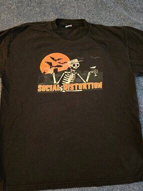 Social Distortion Skeleton Halloween Graphic T-Shirt Size XL Pacific Sports
